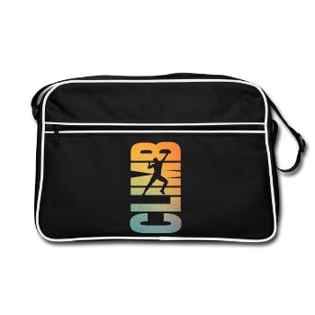 Klettern Boulder Bergsteiger Bouldern - Retro Tasche - Schwarz/Weiß - Vorne