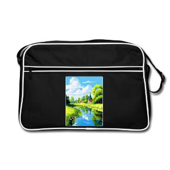 Spreewald Allemagne Affiche de voyage vintage souvenir - Sac Retro - noir/blanc - Devant