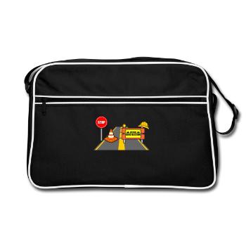 Baustelle - Retro Tasche - Schwarz/Weiß - Vorne