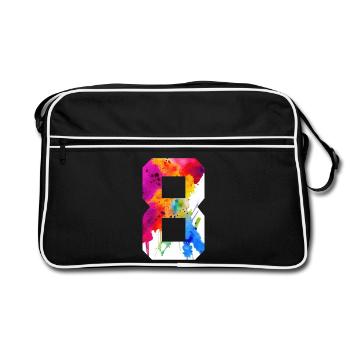 NUMBER 8 YEARS OLD 8TH BIRTHDAY - Retro Bag - black/white - Front