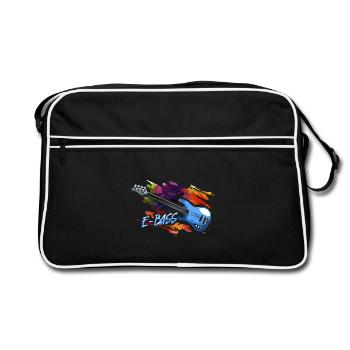 Wummernder E-Bass Rockkonzert - Retro Tasche - Schwarz/Weiß - Vorne