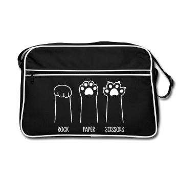 Roche Papier Ciseaux - Sac Retro - noir/blanc - Devant
