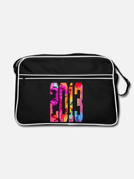BUNT 13. GEBURTSTAG 2013 - Retro Tasche - Schwarz/Weiß