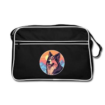 Karpaten Schäferhund Rasse Cartoon Kawaii Wasser - Retro Tasche - Schwarz/Weiß - Vorne