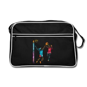 Flinker Netzball Mannschaftssport - Retro Tasche - Schwarz/Weiß - Vorne