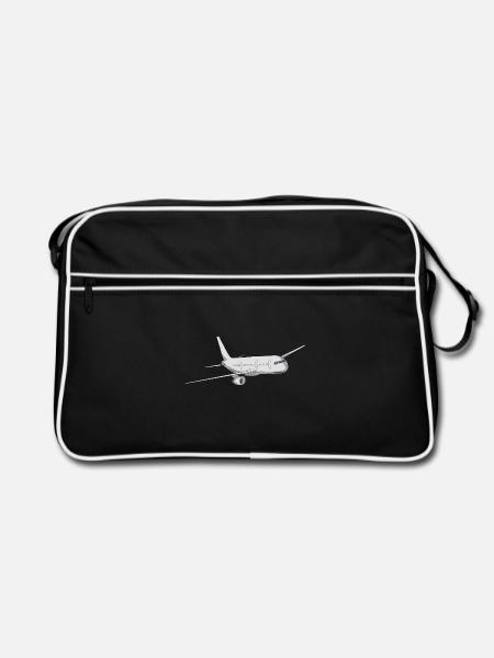 Flugzeug - Retro Tasche - Schwarz/Weiß