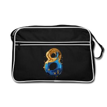 NON. 8 NUMÉRO 8 COOL 8E ANNIVERSAIRE - Sac Retro - noir/blanc - Devant