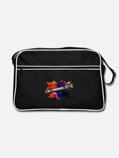 Spritzige Blockflöte Musikunterricht - Retro Tasche - Schwarz/Weiß