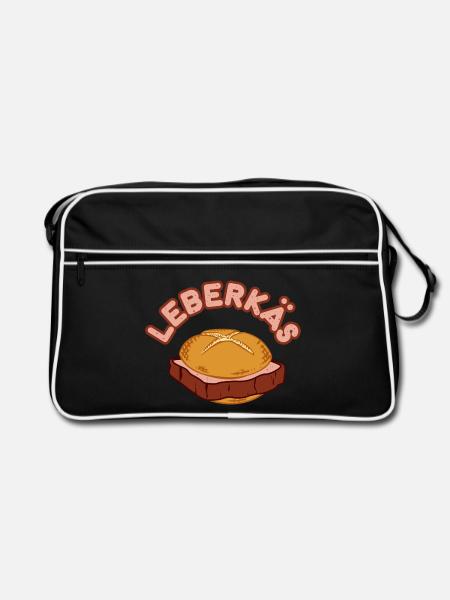 Leberkäs - Leberkas - Leberkäse-Semmel - bayerisch - Retro Tasche - Schwarz/Weiß
