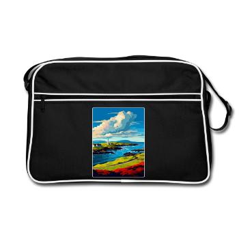Isle Of Islay Scotland Uk Travel Poster Souvenir - Retro Bag - black/white - Front