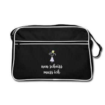 Nen Scheiss muss ich - Retro Tasche - Schwarz/Weiß - Vorne