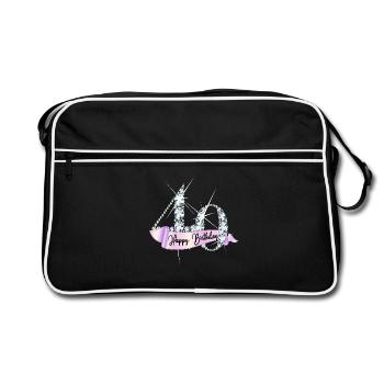 Happy Birthday 40. Geburtstag Geschenk Diamanten - Retro Tasche - Schwarz/Weiß - Vorne