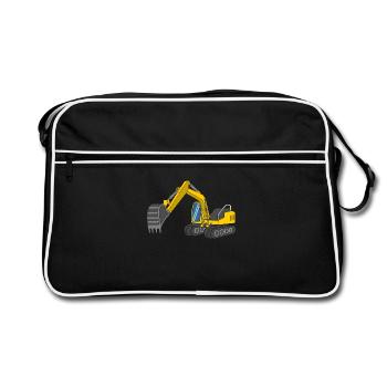Bagger - Retro Tasche - Schwarz/Weiß - Vorne