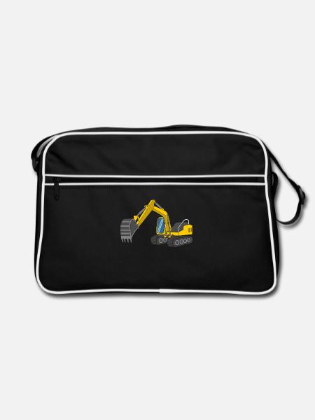Bagger - Retro Tasche - Schwarz/Weiß