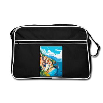 Amalfi Italy Vintage Travel Poster WPA Souvenir - Retro Bag - black/white - Front