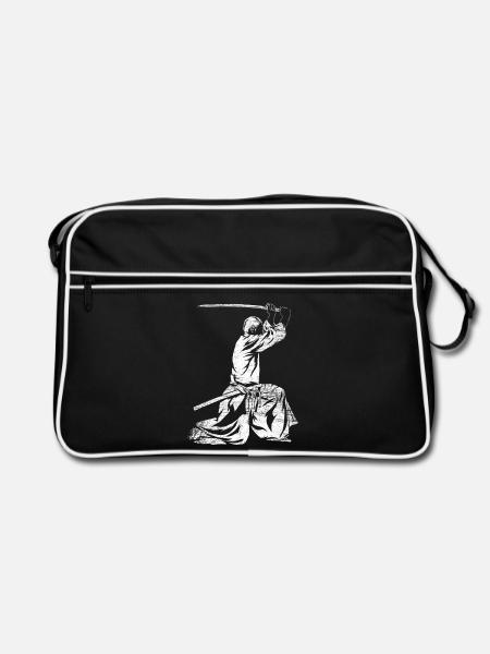 Traditioneller Kumdo Schwertkampf - Retro Tasche - Schwarz/Weiß