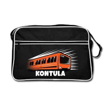 06-KONTULA HELSINKI Textil- und Geschenkprodukte - Retro Tasche - Schwarz/Weiß - Vorne