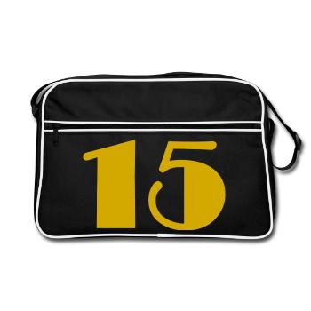 15. 15 ANS. 15e ANNIVERSAIRE. ANNIVERSAIRE 15 ANS. - Sac Retro - noir/blanc - Devant