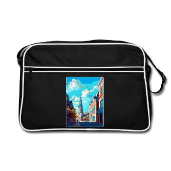 Breda Niederlande Vintage Reiseplakat Souvenir - Retro Tasche - Schwarz/Weiß - Vorne