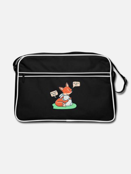 Da wo sich Fuchs und Hase 'Gute Nacht' sagen - Retro Tasche - Schwarz/Weiß