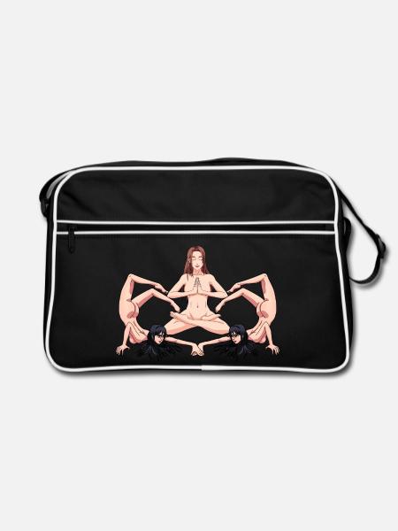 Yoga Erotik nackte Frauen nackt Yoga Yogi - Retro Tasche - Schwarz/Weiß - Vorne