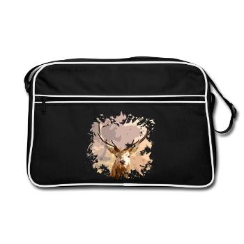 Hirsch - Retro Tasche - Schwarz/Weiß - Vorne