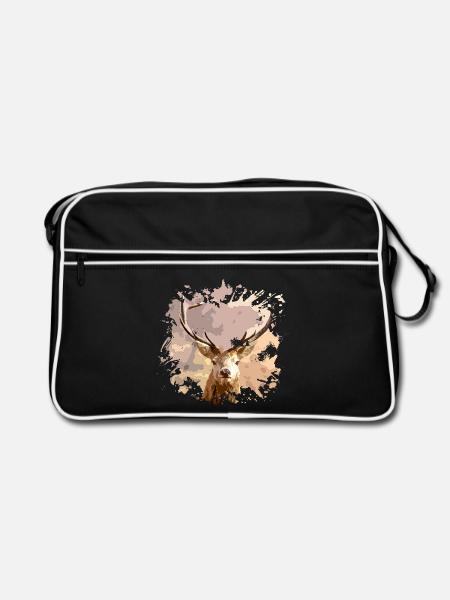 Hirsch - Retro Tasche - Schwarz/Weiß