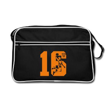 NUMBER 16 BASKETBALL 16TH BIRTHDAY - Retro Bag - black/white - Front