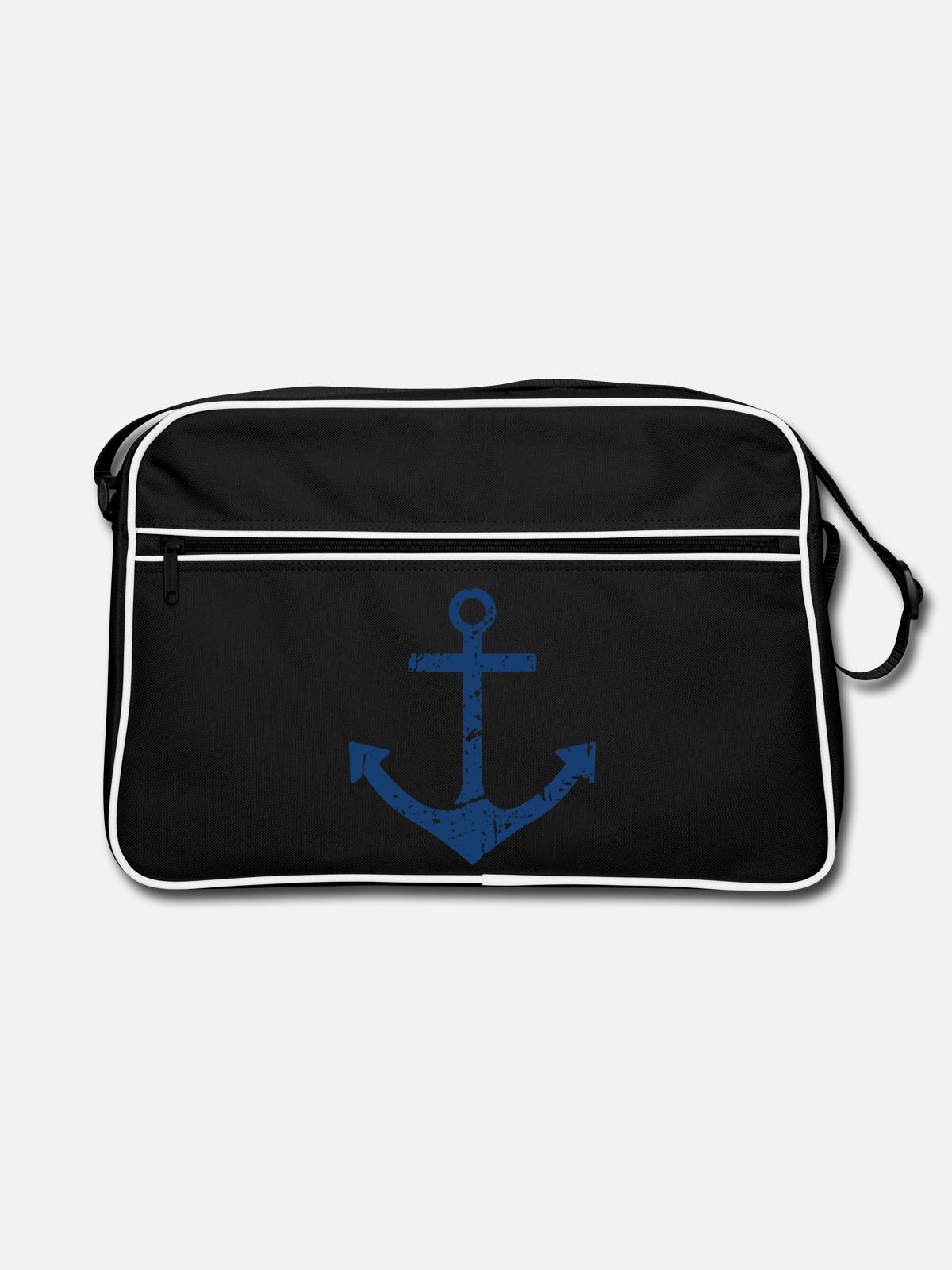 Anker - Retro Tasche - Schwarz/Weiß - Vorne