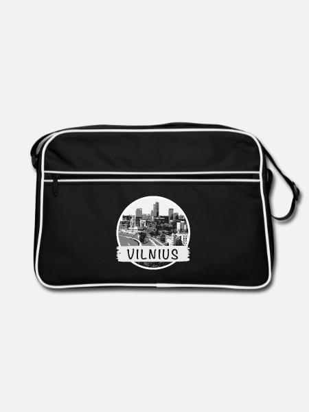 Vilnius City - Retro Tasche - Schwarz/Weiß