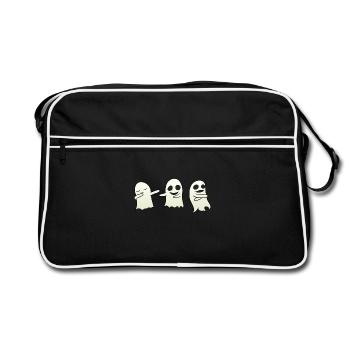 Dancing Ghost - Retro Tasche - Schwarz/Weiß - Vorne