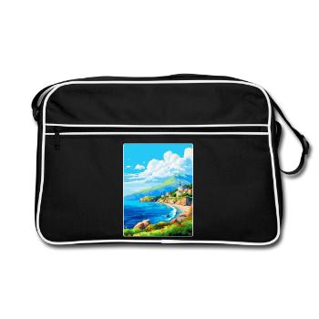 Mani Halbinsel Griechenland Vintage Reiseposter WPA - Retro Tasche - Schwarz/Weiß - Vorne
