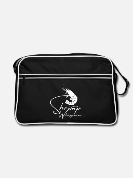 Shrimp Whisperer-Logo - Retro Tasche - Schwarz/Weiß