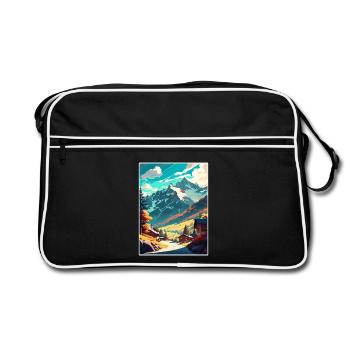 Mayrhofen Autriche Vintage voyage affiche Souvenir - Sac Retro - noir/blanc - Devant