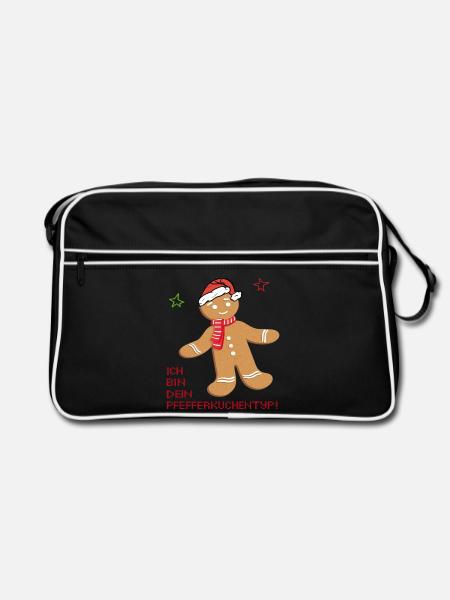 Advent, Pfefferkuchen - Retro Tasche - Schwarz/Weiß