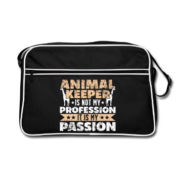 Tierpfleger Passion - Retro Tasche - Schwarz/Weiß - Vorne