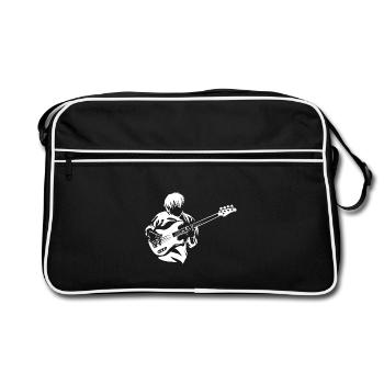 Vibrierender E-Bass Konzertbühne - Retro Tasche - Schwarz/Weiß - Vorne