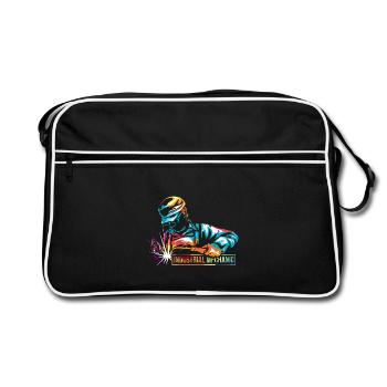 Flinker Industriemechaniker Wartungsteam - Retro Tasche - Schwarz/Weiß - Vorne