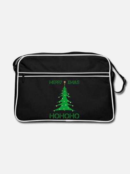 Merry Christmas xmas - Retro Tasche - Schwarz/Weiß