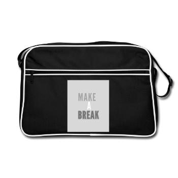 Pause - Retro Tasche - Schwarz/Weiß - Vorne