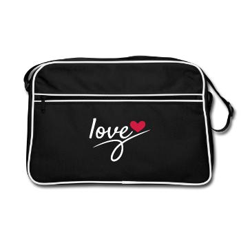 Liebe Valentinstag Romantisch - Retro Tasche - Schwarz/Weiß - Vorne