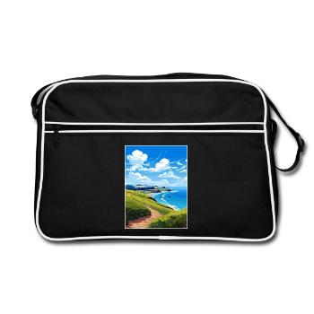 Coromandel-Halbinsel Neuseeland Reiseposter - Retro Tasche - Schwarz/Weiß - Vorne