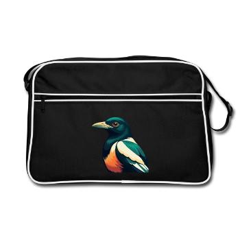 Pie Dessin animé Personnage Animal de compagnie coloré - Sac Retro - noir/blanc - Devant