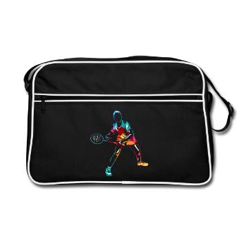 Flinker Badminton Turnierspieler - Retro Tasche - Schwarz/Weiß - Vorne