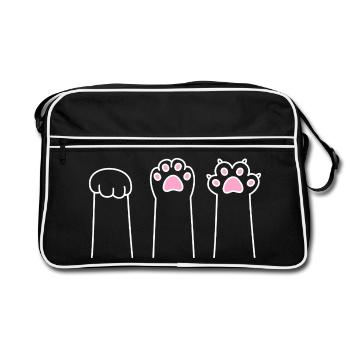 Cat Paw Game Cat Paws Stone Paper Scissors - Sac Retro - noir/blanc - Devant
