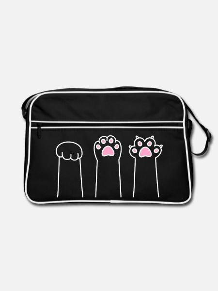 Cat Paw Game Cat Paws Stone Paper Scissors - Sac Retro - noir/blanc