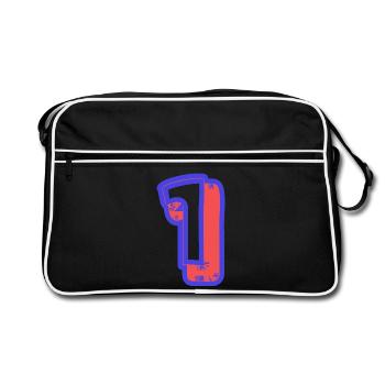 1. 1 AN. 1er ANNIVERSAIRE. ANNIVERSAIRE 1 AN - Sac Retro - noir/blanc - Devant