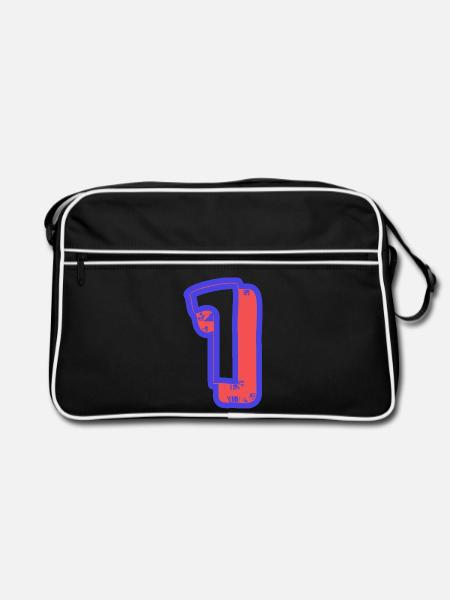 1. 1 JAHR. 1. JAHRESTAG. 1 JAHR GEBURTSTAG - Retro Tasche - Schwarz/Weiß - Vorne