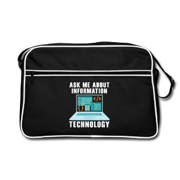 I.T. Dept Haben Sie versucht, es aus- und wieder a - Retro Tasche - Schwarz/Weiß - Vorne