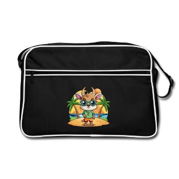 Antelope Funny Cartoon Summer Beach Sunglasses - Retro Bag - black/white - Front